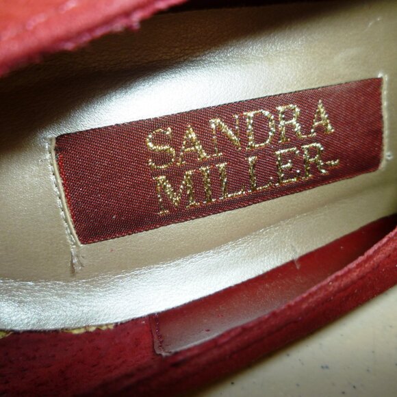 DRESSY LIGHT BURGUNDY SQUADE WOMAN SHOES EXPANDABLE LACED TOP SANDRA MILLER 7.5 - Picture 5 of 7